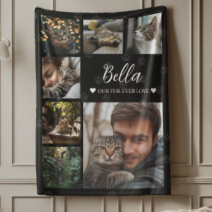 Fur-Ever Love Fotocollage Hond of Kattenliefhebber Fleece Deken