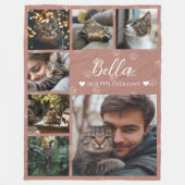 Fur-Ever Love Fotocollage Hond of Kattenliefhebber Fleece Deken (Voorkant)