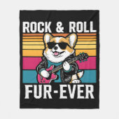 Fur-Ever Rock & Roll With A Rockin Corgi Fleece Deken (Voorkant)