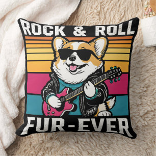 Fur-Ever Rock & Roll With A Rockin Corgi Kussen