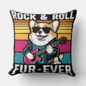Fur-Ever Rock & Roll With A Rockin Corgi Kussen (Voorkant)
