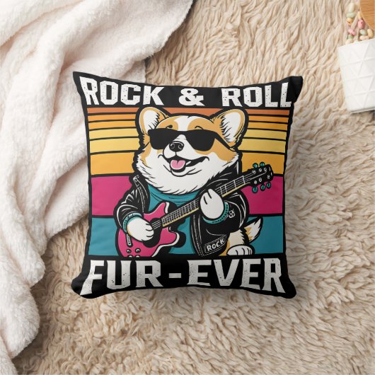 Fur-Ever Rock & Roll With A Rockin Corgi Kussen (Deken)