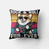 Fur-Ever Rock & Roll With A Rockin Corgi Kussen (Achterkant)