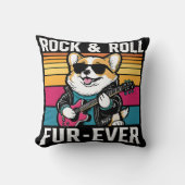 Fur-Ever Rock & Roll With A Rockin Corgi Kussen (Voorkant)
