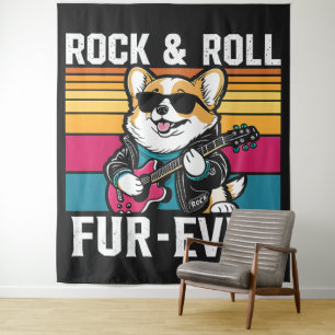 Fur-Ever Rock & Roll With A Rockin Corgi Wandkleed
