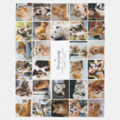 Fur Family Aangepaste Tekst 28-Foto Collage Fleece Deken (Voorkant)