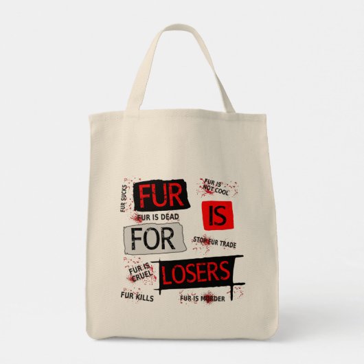 Fur is voor verliezers tote bag (Achterkant)