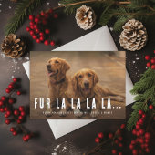 Fur La La La La Pet Dog Kerstfoto Feestdagenkaart