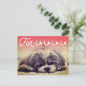 Fur La La La La Script Hondenliefhebber Foto Funny Feestdagenkaart (Staand voorkant)