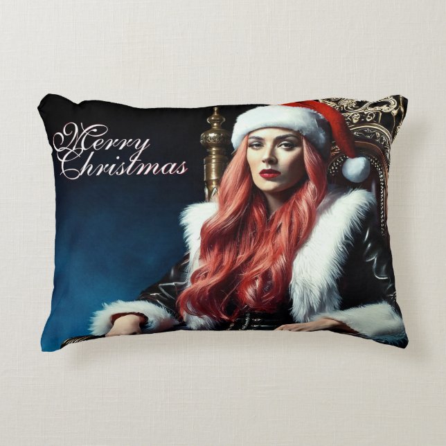 Fur & Leather Diva – Prettig kerstfeest Accent Kussen (Voorkant)