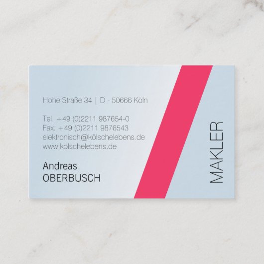 Für Makler & Immobilien Experten Visitekaartje (Achterkant)