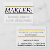 Für Makler & Immobilienexperten Visitekaartje (Voorkant / Achterkant)