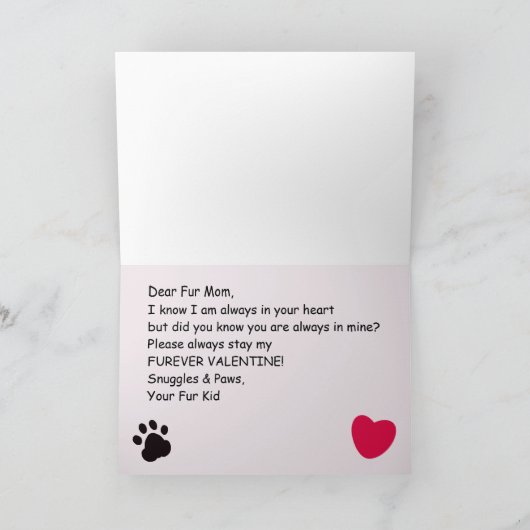 Fur Mam Valentijnsdag Kaart (Binnen)