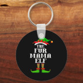 Fur Mama Elf Matching Family Group Christmas Party Sleutelhanger (Voorkant)