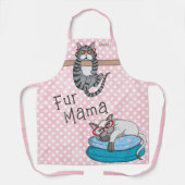 Fur Mama Funny Whimsical Cats Personated Name Schort (Voorkant)