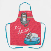 Fur Mama Funny Whimsical Cats Personated Name Schort (Voorkant)