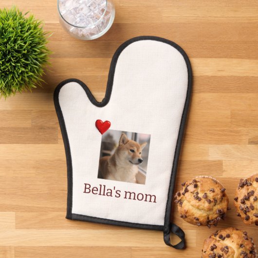 Fur Mama Love – Cute Dog Photo Oven Mitt Ovenwant (Top down)