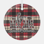 Fur Mama Plaid Glas Ornament (Voorkant)