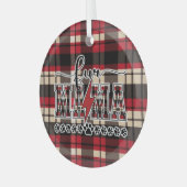 Fur Mama Plaid Glas Ornament (Voorkant links)