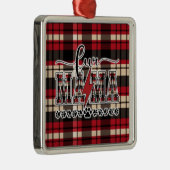 Fur Mama Plaid Metalen Ornament (Rechts)