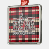 Fur Mama Plaid Metalen Ornament (Links)