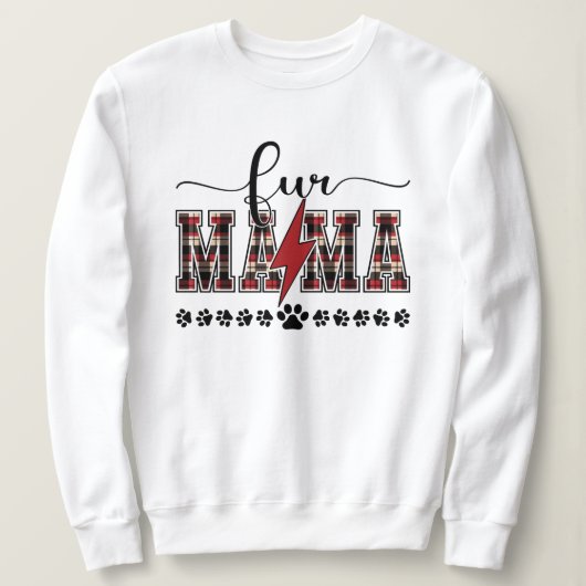 Fur Mama Sweatshirt – Cadeauborel voor hondenmoede (Design voorkant)