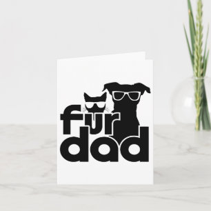 Fur Pap Funny Fathers Dag Shirten Kat en Hondenlie Kaart