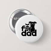 Fur Pap Funny Fathers Dag Shirten Kat en Hondenlie Ronde Button 5,7 Cm (Voorkant /achterkant)