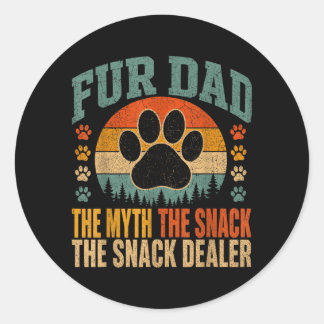 Fur Papa De Mythe De Snack Er Grappige Hond Poot Ronde Sticker