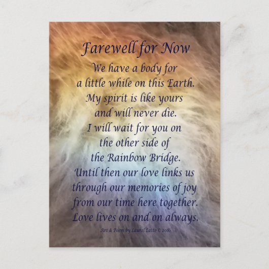 Fur Rainbow Bridge Huisdier Rou Sympathie Kaarten (Voorkant)