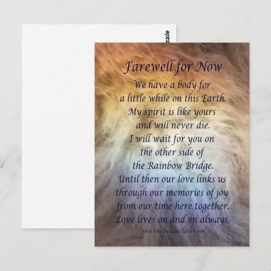 Fur Rainbow Brug Huisdier Rou Condoleance Kaarten (Voorkant / Achterkant)