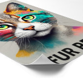 Fur Real: een regenboog kat Poster (Hoek)