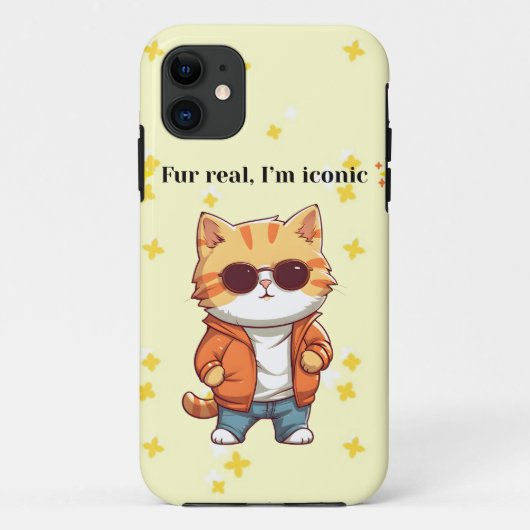 Fur Real, I’m Iconic | Funny Cat iPhone 11 Case (Achterkant)