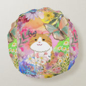 Fur-real, ik ben Flower-Powered - Schattigee katte Rond Kussen (Achterkant)