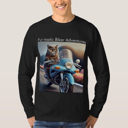 Fur-tastic Biker Adventures Basic lange mouw T-shirt (Voorkant)