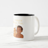 Fur-tunate To Have You, Dad - Schattige kattencade Tweekleurige Koffiemok (Voorkant rechts)