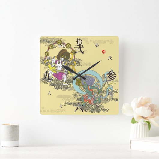 Furai. 風 雷 vierkante klok (Huis)