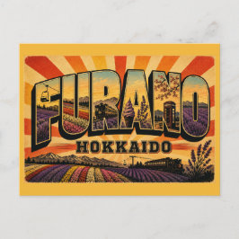 Furano Hokkaido Lavendelvelden Vintage Reis Kunst Briefkaart