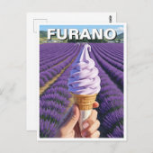 Furano Japan Lavender Fields Ice Cream Travel Briefkaart (Voorkant / Achterkant)