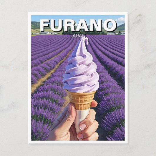 Furano Japan Lavender Fields Ice Cream Travel Briefkaart (Voorkant)