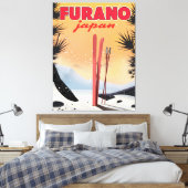 Furano Japanse reisposter. Canvas Afdruk (Insitu (Slaapkamer))