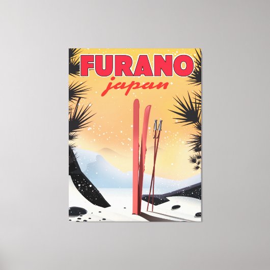 Furano Japanse reisposter. Canvas Afdruk (Voorkant)