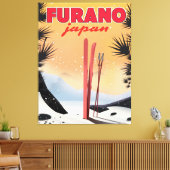 Furano Japanse reisposter. Canvas Afdruk (Insitu (Woonkamer))