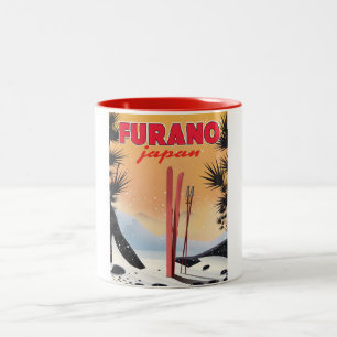 Furano Japanse reisposter. Tweekleurige Koffiemok