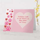 Furbabies lopen op ons hart - Pink Congrats Kaart (Gele Bloem)