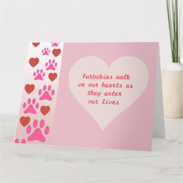 Furbabies lopen op ons hart - Pink Congrats Kaart
