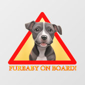 Furbaby aan boord auto sticker schattige pitbull p (Vel)