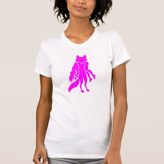 FURBIDDEN HOTPNK VROUWEN ZO WIT T-SHIRT (Voorkant)