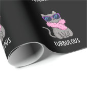 Furbulle Funny Elegant Cat Pun Dark BG Cadeaupapier (Rol Hoek)