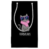 Furbulle Funny Elegant Cat Pun Dark BG Klein Cadeauzakje (Voorkant)